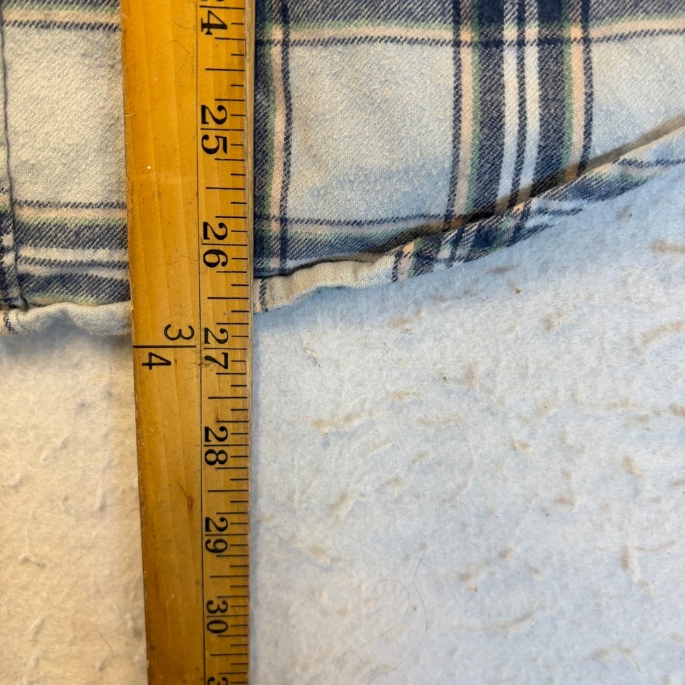 Abercrombie & Fitch Flannel Shirt Mens Medium Blue Plaid Long Sleeve Cotton - Picture 5 of 6
